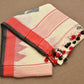 Pure linen saree with red black boarder