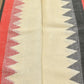 Pure linen saree with red black boarder