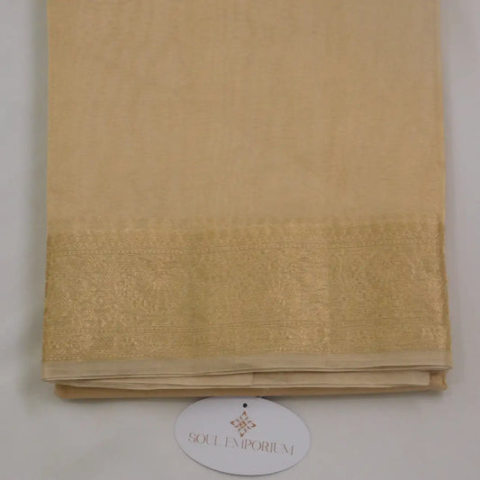 Pure Banarasi Tissue silk saree with golden zari boarder