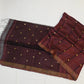 Matka linen saree with hand woven sequins and muslin pallu with tassles