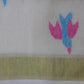 Pure Linen jamdani with birds on pallu and butti