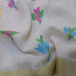 Pure Linen jamdani with birds on pallu and butti