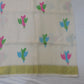 Pure Linen jamdani with birds on pallu and butti