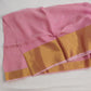 Pure linen saree with golden tall boarder and tassles on pallu