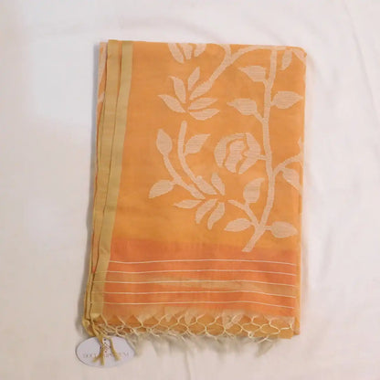 Pure Muslin jamdani saree with roses jamdani work all over