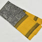 Pure Murshidabad silk saree with tall yellow border with sanskrit shlokas on body