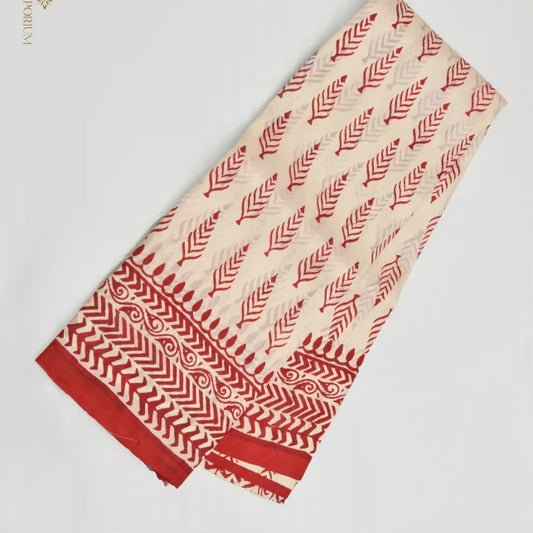 Pure Murshidabad silk saree with red border and red work