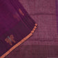 Linen saree with bronze butterfly and bronze boarder